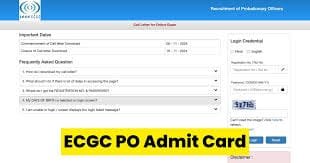 ECGC PO Admit Card